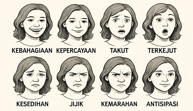 Ilustrasi 8 emosi pada manusia